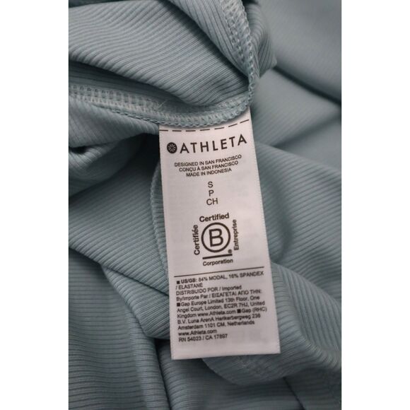 Athleta 415567-06 Women Sz S Seafoam Green Signature Rib Square Neck L/S Top - Picture 4 of 4